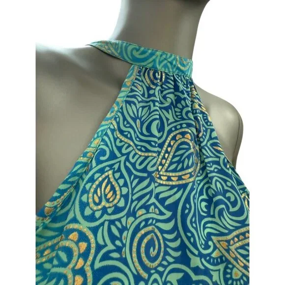 Sunny Oceans Long Glitter Floral Beach Wrap Dress Size L Large - Picture 2 of 7